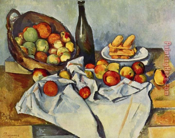 Paul Cezanne Still Life With Bottle And Apple Basket